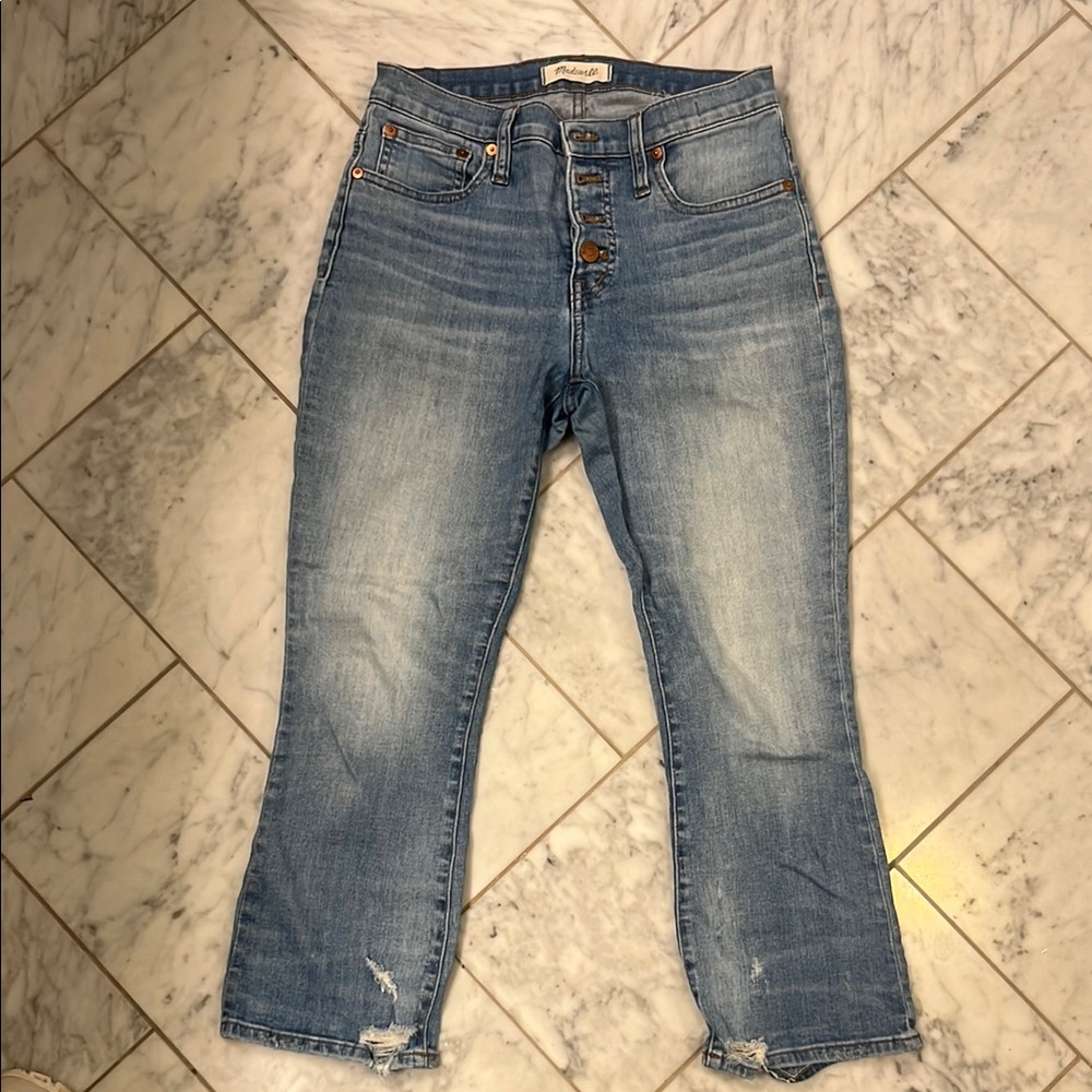 Madewell Blue Ankle Cropped Jeans Straight Leg